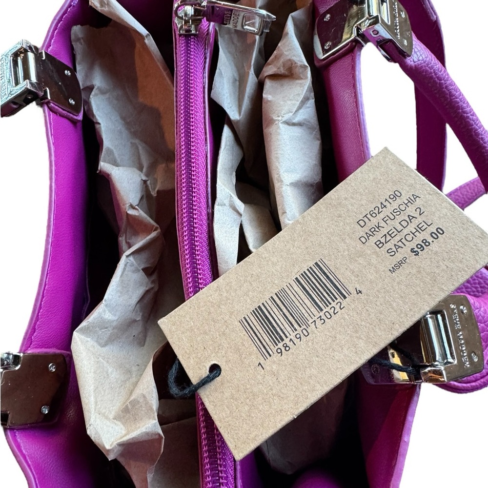Steve Madden BZELDA 2 Small Satchel, Dark Fuschia - Picture 3 of 6